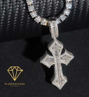 Iced Out VVS Cross Pendant
