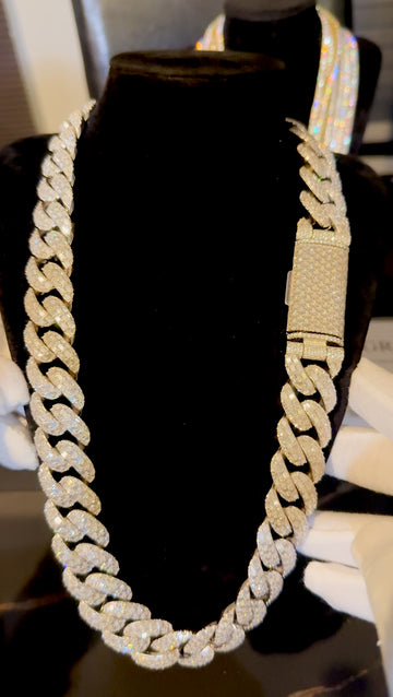 22mm Cuban Iced Out VVS Baguettes